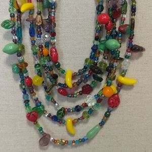 NFSG523 Glass Beads Necklace 13"